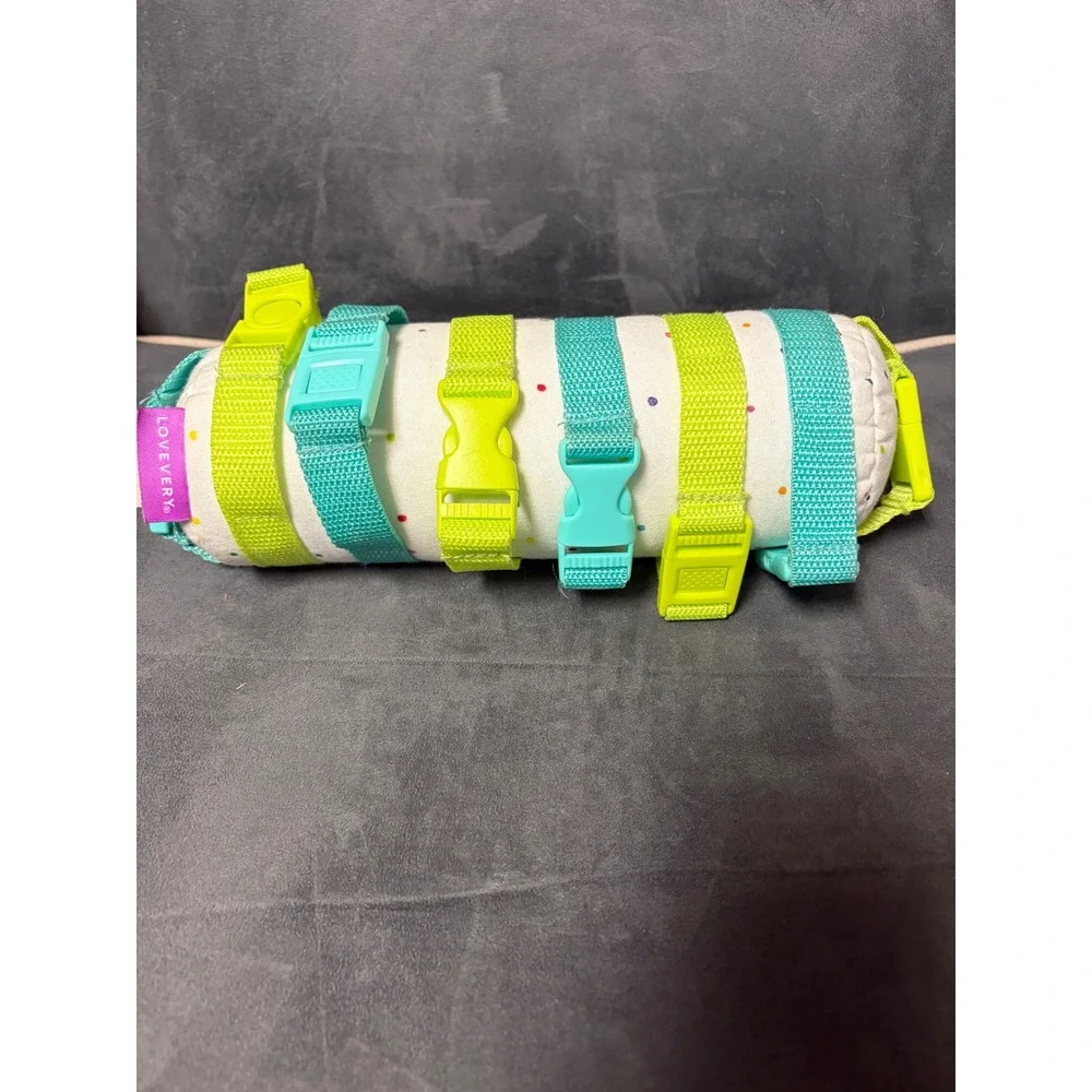 Lovevery Buckle Barrel Sensory Toddler Toy Teal Lime Montessori Motor Skill